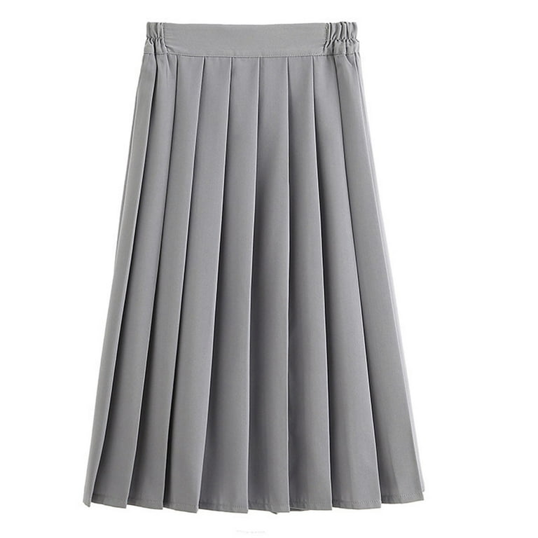 purcolt Girls Knee Length Pleated Skirts Midi Long High Waisted