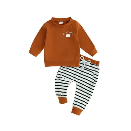 

Bagilaanoe 2Pcs Toddler Baby Girl Boy Halloween Outfits Letter Pumpkin Print Long Sleeve Sweatshirt Tops + Sweatpants 6M 12M 18M 24M 3T Kids Long Pants Set