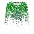 thumbnail image 5 of St. Patrick's Day T-Shirt for Women Clover Graphic Three Quarter Sleeve Crewneck Soft Breathable Fabric Festive Novelty Clothes, 5 of 5