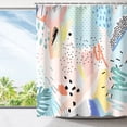 thumbnail image 5 of Modern Shower Curtain Abstract Shower Curtain, Colorful Shower Curtain Art Pink Minimalist Geometric Shower Curtains for Bathroom, Blue Green Yellow Bathroom Decor, 72" x 72" Inches, 5 of 6