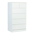 thumbnail image 2 of Yedigre Dresser, White Dresser, Bedroom Dresser & Chests of Drawers, Tall Dresser with 6 Wood Drawers, Large Wood Dresser for Bedroom Closet, White, 2 of 8