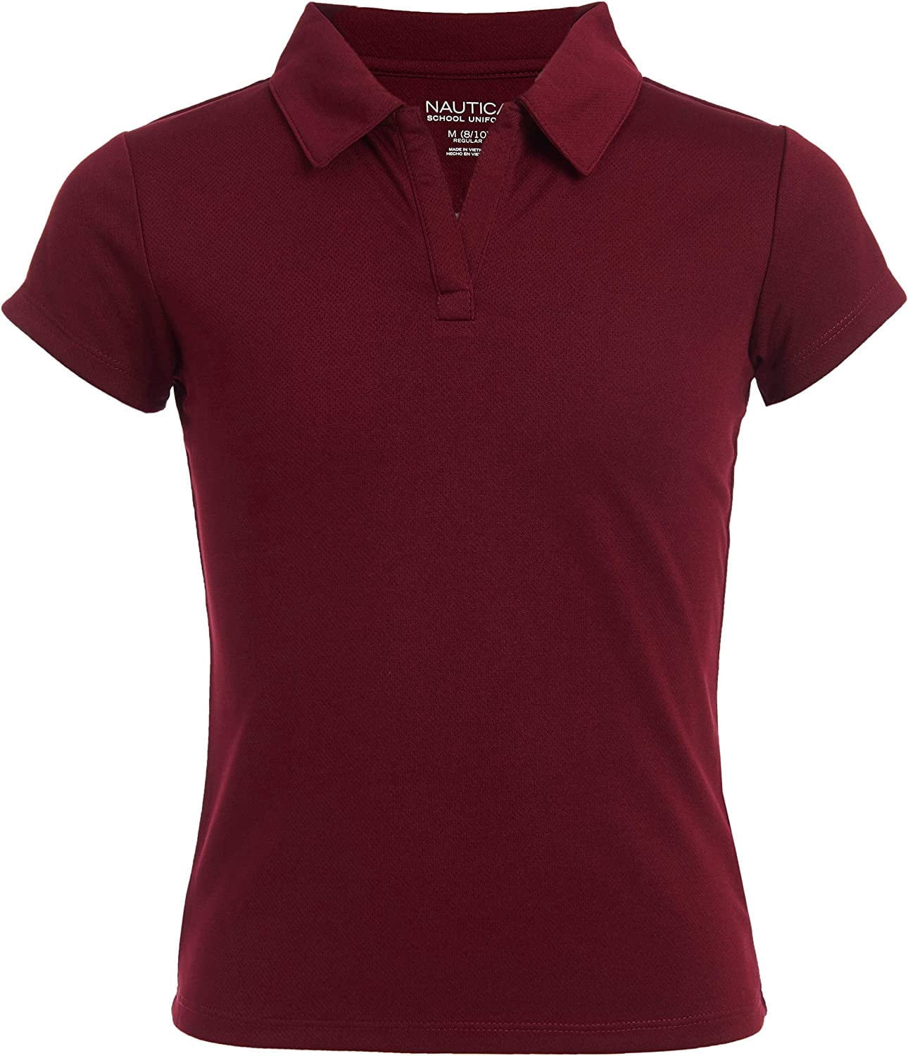 Nautica Girls' School Uniform Short Sleeve Performance Polo 810