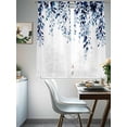 thumbnail image 5 of Sheer Curtains 63 Inches Long, Blue Eucalyptus Light Filtering Window Curtains for Living Room/Bedroom, Weeping Botanical Leaf Watercolor Rod Pocket Voile Sheer Curtain Drapes, 52"W x 63"L, 2 Panels, 5 of 8