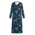 thumbnail image 5 of SEANATIVE Women's Christmas Nightdress Button Front Nightgown Long Sleeve Pajama Dress Soft Cozy Full-Length Night Gown Lounging Dress Nightwear Loose Housecoat, M, Holly Leaf Snowflake, 5 of 7