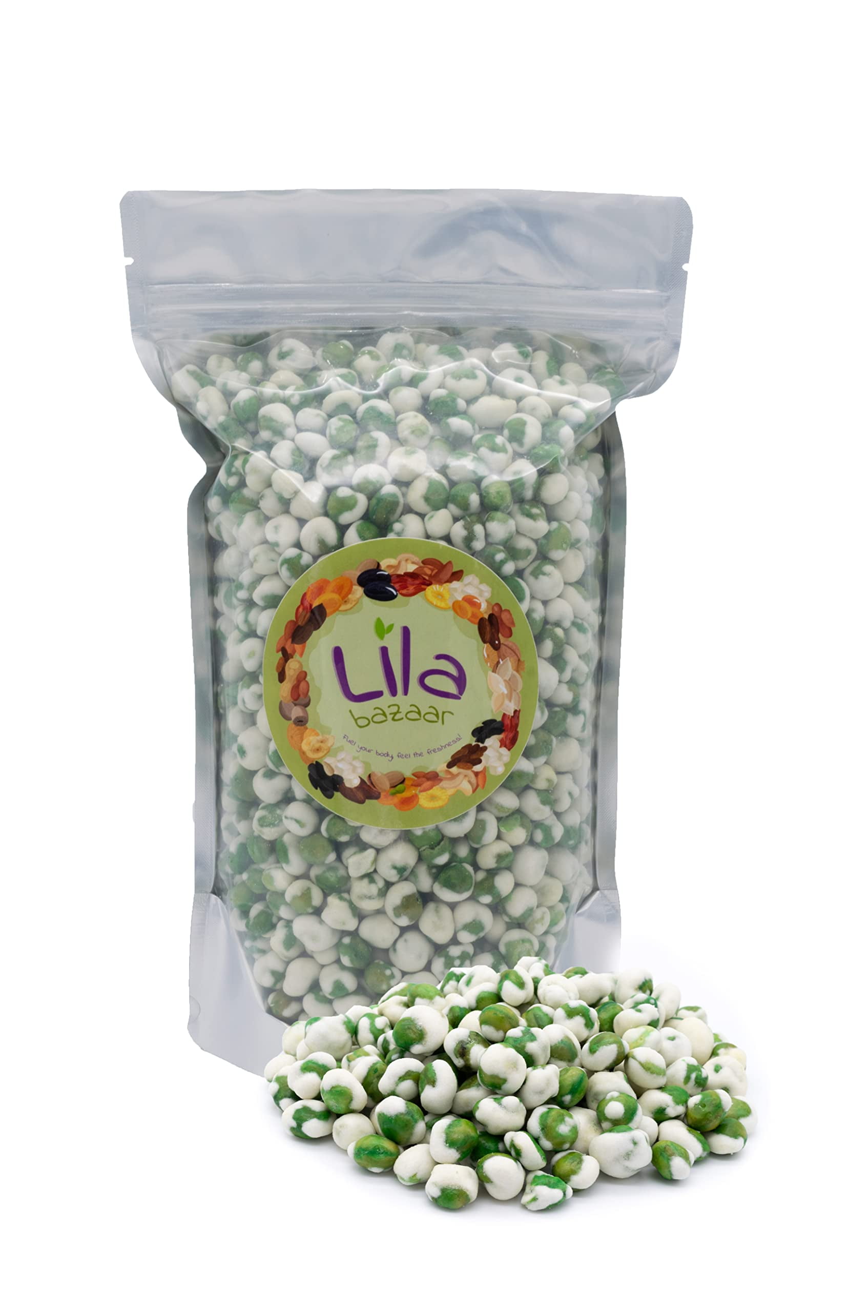 LILA BAZAAR Wasabi Coated Green Peas 24 oz Salted, Crunchy and