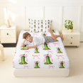 thumbnail image 3 of Manfei Pink Girly Bowtie Twin Fitted Sheet,Cute Cucumber Pattern Bedding,2pcs,1 Fitted Sheet and 1 Pillowcase, 3 of 6