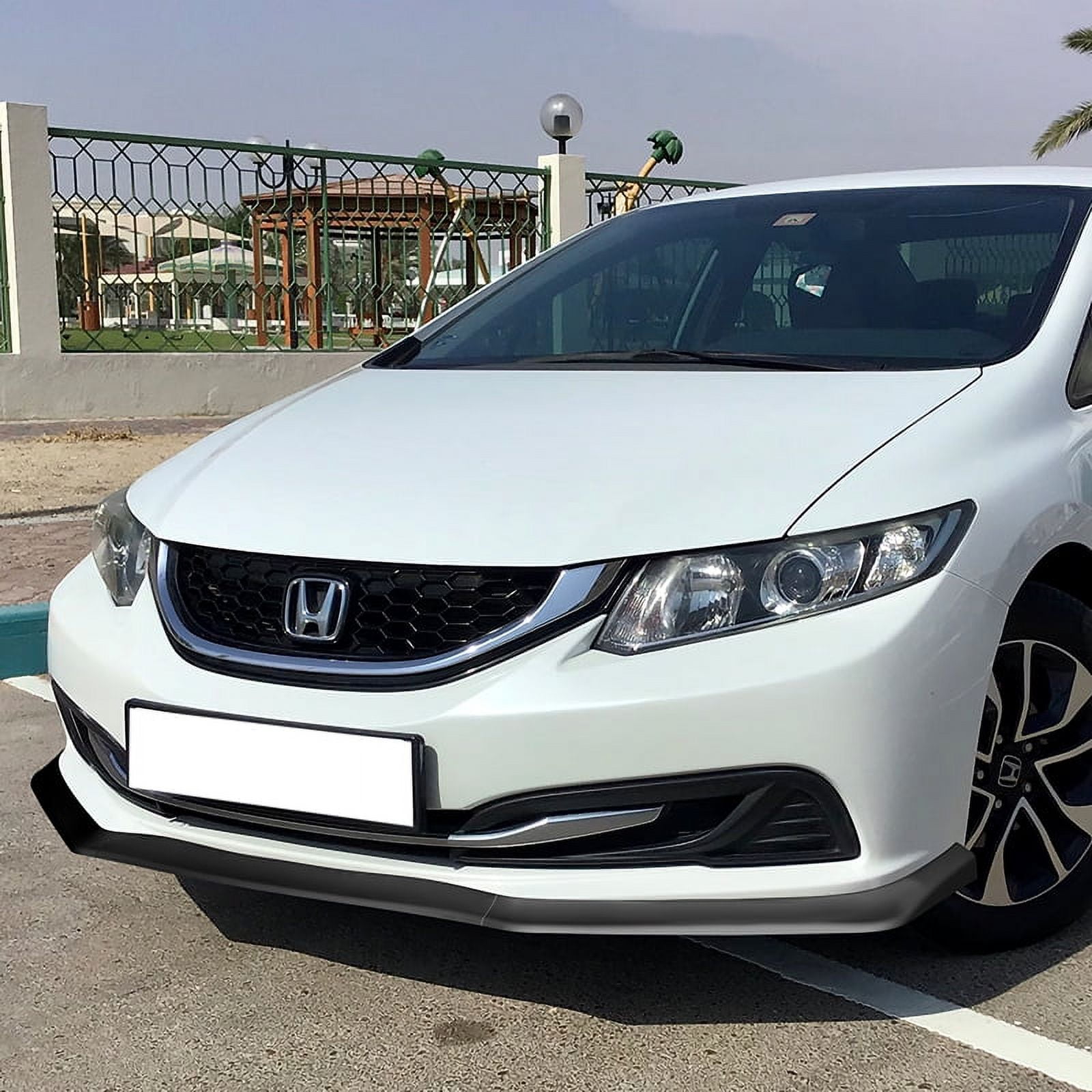 Stay Tuned Performance For 2013-2015 Honda Civic Sedan Matt Black Aero-Style Front Bumper Body Kit Lip