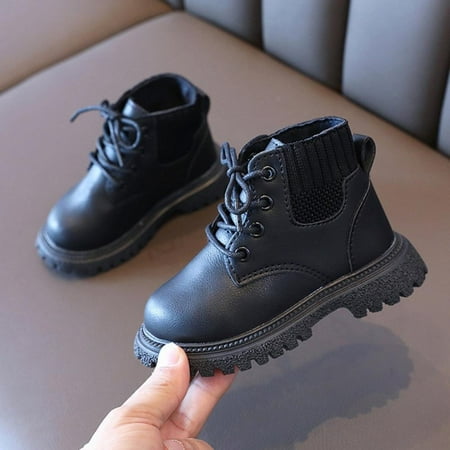 

Toddler Boys Girls Hiking Boots Waterproof Leather Non Slip Lace Up Baby Kids Outdoor Work Ankle Martin Boots(Toddler/Little Kid)