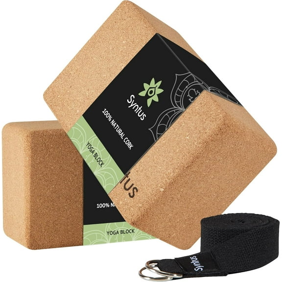 Yoga Block and Yoga Strap Set, 2 Soft Non-Slip Yoga Blocks 9×6×4 inches, 8FT Metal D-Ring Strap for Yoga, General Fitness, Pilates, Stretching and Toning