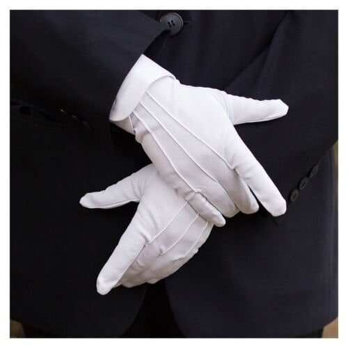 Hommes Femmes gants de smoking blancs uniformes formels gardes étiquette de  femme de ménage gants blancs 
