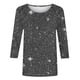 thumbnail image 5 of Tejiojio Women's Sequin Top Round Neck 3/4 Sleeves Sparkly Casual Party Blouse S-2XL, 5 of 5