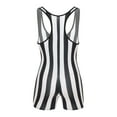 thumbnail image 2 of iEFiEL Mens Stripes Print Wrestling Singlet Fitness Gym Sports Boxer Bodysuit Sleeveless Slim Fit Leotard Black L, 2 of 7