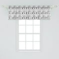 thumbnail image 2 of Ambesonne Romantic Window Valance, Horizontal Art Borders with Ornate Flower Leaves and Little Hearts, Curtain Valance for Kitchen Bedroom Decor with Rod Pocket, 54" X 18", Black and White, 2 of 3