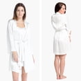 thumbnail image 2 of Fishers Finery Women's 100% Pure Mulberry Silk Bathrobe; Above Knee (White, M), 2 of 6