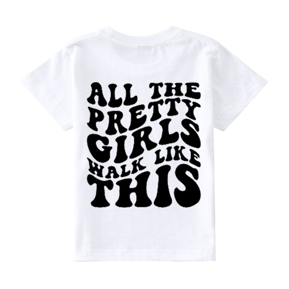 MANHUJI Girl Clothes 5T Toddler Kids Baby Girls Short Sleeve Letter Print Shirt Mama'S Mini Funny T Shirt Trendy Fashion Shirt Tee Tops 4T Short Sleeve Shirts Boys (White,M)