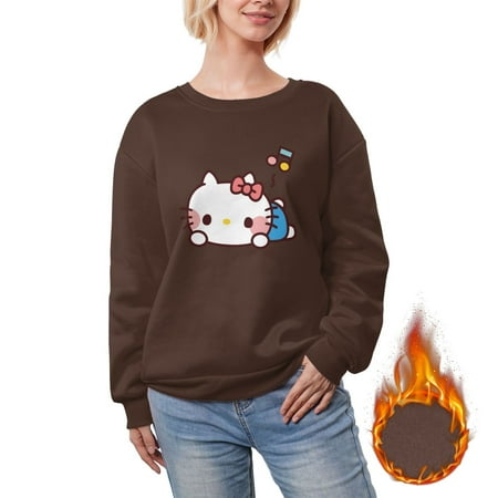 

Hello Kitty Plush And Thickened Women S Niche Casual New Top