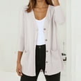 thumbnail image 2 of DHFJKG Women's Knit Cardigan Solid Color Long Sleeve Buttons Open Front V Neck Lightweight Cover Up Casual Loose Fit Long Cardigan Sweater For Fall Winter Fashionable Coats, 2 of 4