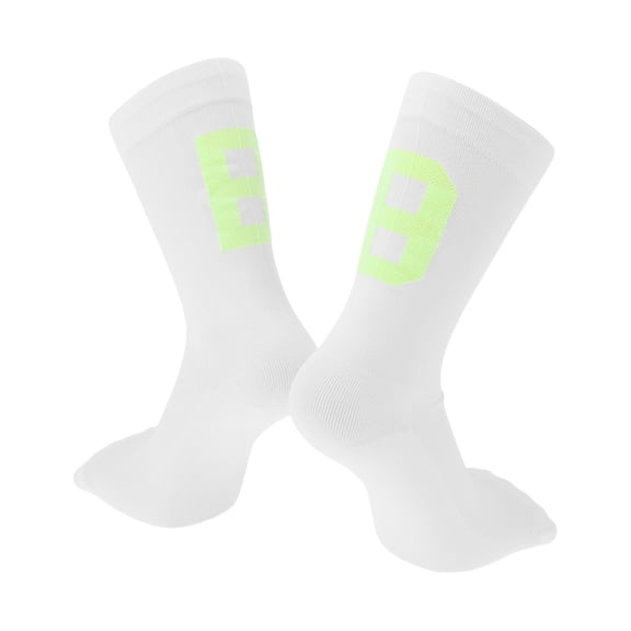 Unique Bargains Cycling Socks Quick-DryingSweat-Absorbent Anti-Friction Outdoor Bike Socks White Size l Neutral and Universal 1 Pair Luminous Letter B