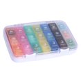 thumbnail image 1 of Organizador de pastillas ABS, tamaño de bolsillo desmontable, caja de 21 rejillas jinwen Dispensador de cajas de medicamentos, 1 of 8