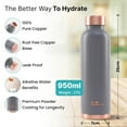 thumbnail image 4 of The Better Home Copper Water Bottle 950ml | BPA Free Leak Proof Bottle with Anti Oxidant Properties | 100% Copper Water Bottle | Grey, 4 of 5