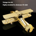 thumbnail image 3 of Biplane Aircraft Model, Vintage Iron Plane Model Collectible Airplane Desktop Decoration For Home Office Cafe Gallery, 3 of 7