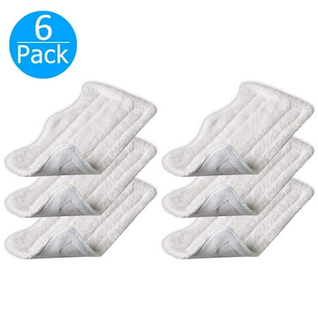 Steam Mop With Wide Head 6-pack Microfiber Replacement Flat Mop Refills Head Washable Absorbent Water Cloth Pad for Shark Steam Mop S3250 S3101 XT3010 SE200 ()