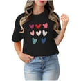 thumbnail image 4 of TIMIFIS T-Shirts de la Saint-Valentin pour Femmes, Manches Courtes, Col Rond, Mode, Imprimé Cœur d'Amour, 4 of 4