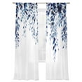 thumbnail image 2 of Blue Eucalyptus Semi Sheer Curtains 108 Inch Length 2 Panels Set, Weeping Botanical Leaf Watercolor Sheer Kitchen Curtain Privacy Voile Window Curtain for Living Room Bedroom Rod Pocket Drapes, 2 of 7