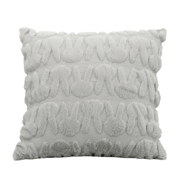 Textured Decorative Square Throw Pillow with Soft Plush Surface and Knitted Pattern for Sofa Bed Chair Couch Home Decor