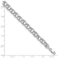 thumbnail image 5 of 14k White Gold 6.25mm Hollow Double Link 7.25 inch Charm Bracelet WSD2, 5 of 7