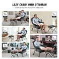 thumbnail image 2 of Avocahom Soft Fabric Lazy Chair with Foling Ottoman,Thick Padded Modern Accent Armchair,Contemporary Lounge Chair with Side Pocket,Reading chair with Footstool for bedroom,living room, 2 of 9