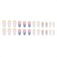 thumbnail image 5 of Fofosbeauty 24pcs Press on False Nails, Coffin Fake Acrylic Nails, Summer French Blue, 5 of 10