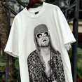 thumbnail image 3 of Frog Drift Kurt Cobain Graphics Streetwear, ropa Vintage de moda, camisetas holgadas casuales de gran tamaño, camisetas para hombresBlanco, 3 of 5