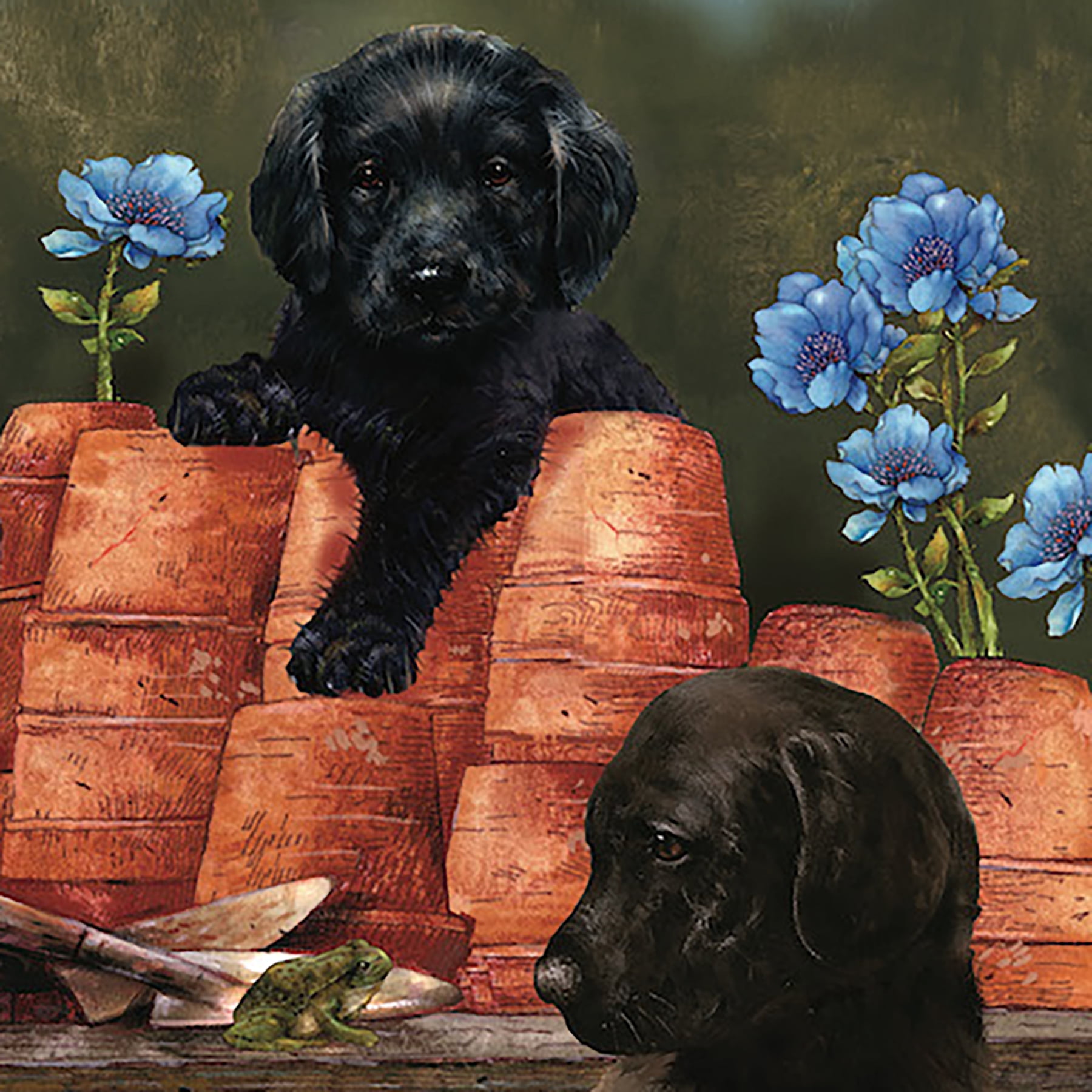 Hart Puzzles 1000-Piece Puppies at Play by Bob Giordano Interlocking Jigsaw Puzzle