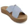 thumbnail image 4 of Soda Shoes Women Sandals Crisscross Strap Band&nbsp;Flatform Platform LUCY-S Light Sky Blue 8.5, 4 of 5