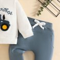 thumbnail image 4 of NOLDARES Baby Boy Fall Clothes Boys Fall/Winter Embroidery Long Sleeve Elastic Waist Everyday Outfit Set 2Pcs(T217-Blue), 4 of 6