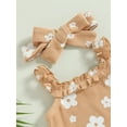 thumbnail image 6 of Musuos Baby Girls 3Pcs Summer Outfits, 3 6 12 18M Floral Sleeveless Strap Romper + Shorts + Headband Set, 6 of 10