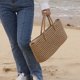 thumbnail image 5 of Bolso de mano de paja para mujer, grande, tejido a mano, para playa, bandolera, bolso de mano de paja, 5 of 7