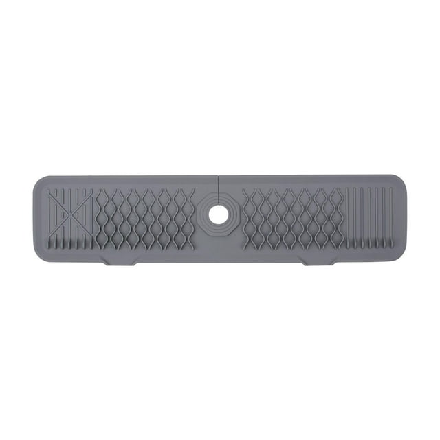 Bandeja de silicona para grifo, protector de fregadero, plegable, longitud 61 cm, accesorios para Gris