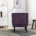 thumbnail image 4 of Mid Century Accent Chair, Button Tufted Upholstered Sofa Chairs, Modern Velvet Ergonomic Armchair for Living Room Bedroom, Reading, Lavender Purple, 4 of 7
