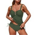 thumbnail image 2 of Sakmal Womens Tankinis Modest Full Coverage Swimwear Solid Tropical Green Womens Swimsuits L, 2 of 8