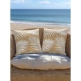 thumbnail image 5 of Outdoor Pillows Waterproof, Brown Palm Leaf Throw Pillows with Inserts Included, Summer Coastal Botanical Tropical Indoor Outdoor Decorative Lumbar Pillow for Bed/Couch/Patio 16"x16", 1Pcs, 5 of 8