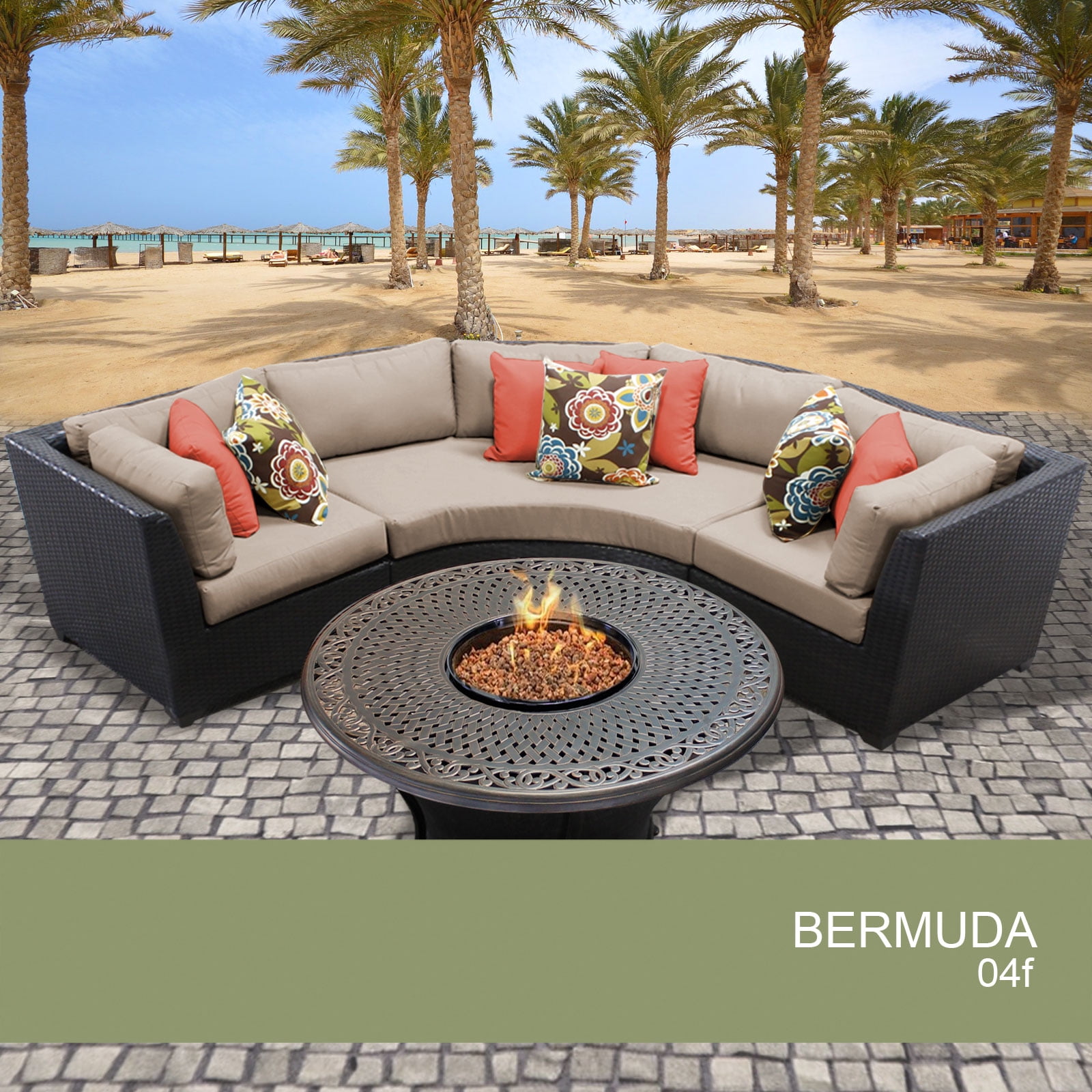 Bermuda 4 Piece Outdoor Wicker Patio Furniture Set 04f