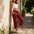 thumbnail image 6 of Maplenight Athletic Jogger Pants for Women Elastic Waist Gym Running Workout Pant Casual Lounge Travel Capri Pants with Pockets, 6 of 7