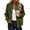 Army Green C, variant on Womens Jackets Solid Color Long Sleeve Zip Up Jacket with Pocket Casual Cropped Coats for Women Beige G XL
