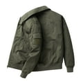 thumbnail image 3 of IYTR Men's Jackets Turnsown Collar Long Sleeve Solid Color Zip Up Pockets Decorated Jackets Coats Army Green XXL, 3 of 4