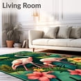 thumbnail image 2 of ODIKA 3'x5' Machine Washable Non-Slip Area Rug, Tropical Flamingo Oasis Exotic Summer Doormat for Patio High Traffic Rug, Green, 99173, 2 of 7