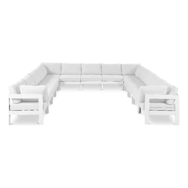 Meridian Furniture Nizuc Sectionnel Modulaire de Patio Extérieur Blanc