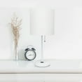 thumbnail image 6 of Simple Designs 19.5" 2-Pack Stick Table Lamp Set with Charging Outlet, White Shades, 6 of 9