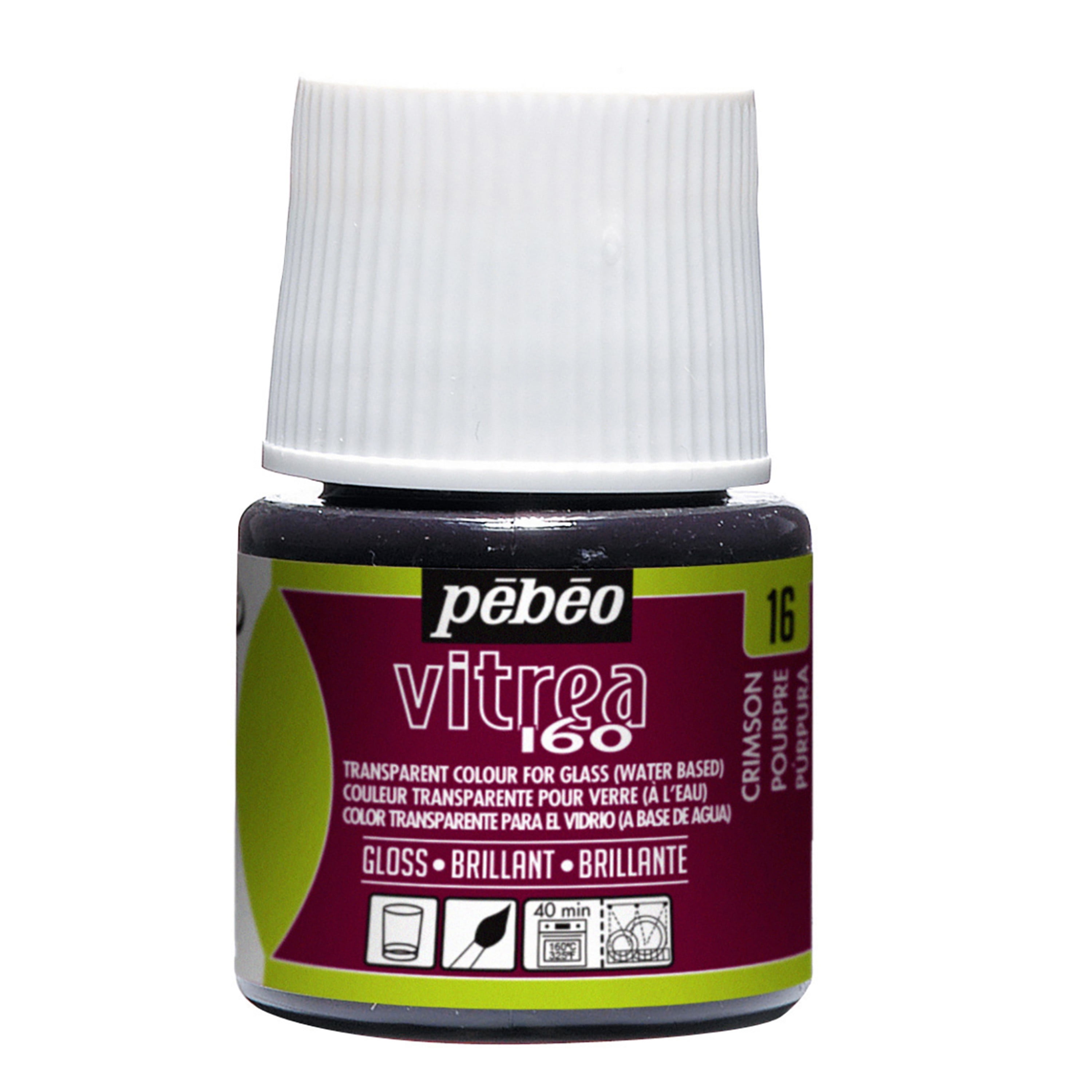 Pebeo Vitrea 160 Glass Paint, 45ml, Glossy, Crimson